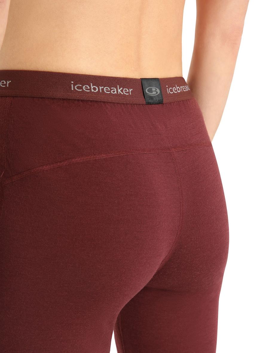 Leggings Icebreaker Merino 200 Oasis Thermal Femme Rouge | FR 1548WNBY